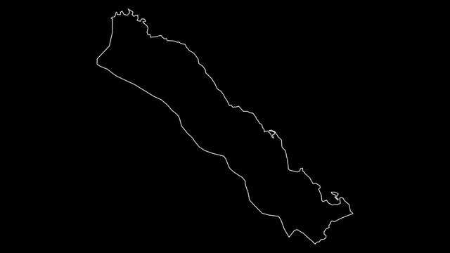 Debubawi Keyih Bahri Eritrea region map outline animation