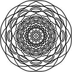 Simple Mandala Shape for Coloring. Vector Mandala. Circular. Flower. Oriental. Coloring Book Page. Outline.
