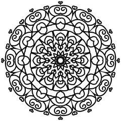Simple Mandala Shape for Coloring. Vector Mandala. Circular. Flower. Oriental. Coloring Book Page. Outline.
