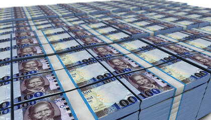 3D Large Stack of South Sudan 100 Pounds Banknote