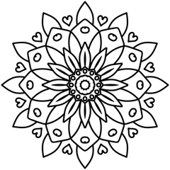 Beautiful Mandala Shape for Coloring. Vector Mandala. Christmas. Oriental. Book Page. Lines
