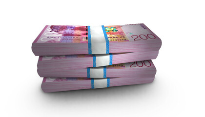 3D Stack Banknote of Sao Tome and Principe 200 Dobra Money