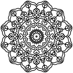 Beautiful Mandala Shape for Coloring. Vector Mandala. Christmas. Oriental. Book Page. Lines

