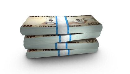 3D Stack Banknote of Rwanda 500 Francs Money