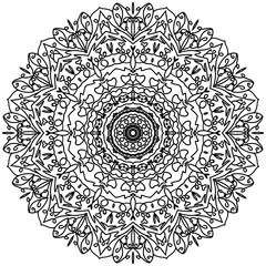 Beautiful Mandala Shape for Coloring. Vector Mandala. Christmas. Oriental. Book Page. Lines

