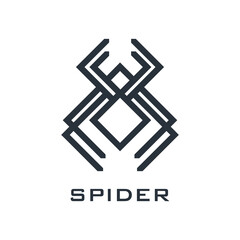 spider line art logo design vector template