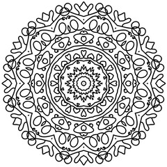 Beautiful Mandala Shape for Coloring. Vector Mandala. Christmas. Oriental. Book Page. Lines

