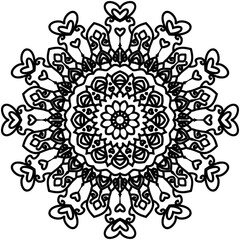 Beautiful Mandala Shape for Coloring. Vector Mandala. Christmas. Oriental. Book Page. Lines
