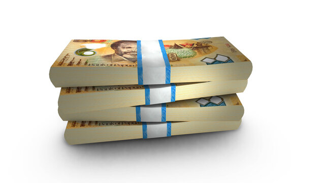 3D Stack Banknote of Papua New Guinea 50 Kina Money