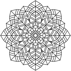 Beautiful Mandala Shape for Coloring. Vector Mandala. Christmas. Oriental. Book Page. Lines
