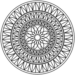 Fototapeta na wymiar Beautiful Mandala Shape for Coloring. Vector Mandala. Christmas. Oriental. Book Page. Lines 
