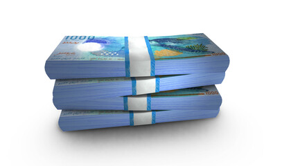 3D Stack Banknote of Maldives 1000 Rufiyaa Money
