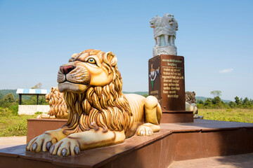 Katni / India 25 October 2017 Geographical Centre point of India ( zero mile stone ) at village...
