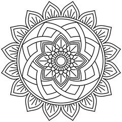 Beautiful Mandala Shape for Coloring. Vector Mandala. Christmas. Oriental. Book Page. Lines
