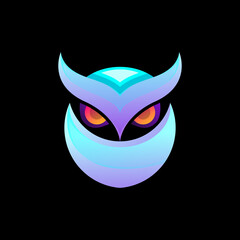 colorful head owl logo design vektor