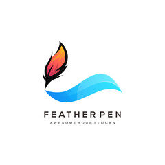 colorfull feather  logo design vektor