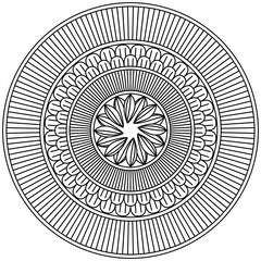 Beautiful Mandala Shape for Coloring. Vector Mandala. Christmas. Oriental. Book Page. Lines
