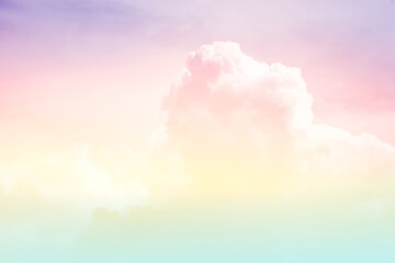blurred fluffy could with pastel gradient color , for nature abstract background
