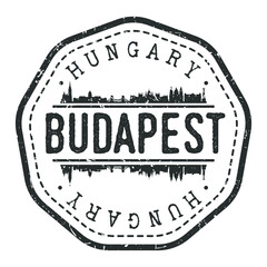 Budapest, Hungary Stamp Skyline Postmark. Silhouette Postal Passport. City Round Vector Icon. Vintage Postage Design.