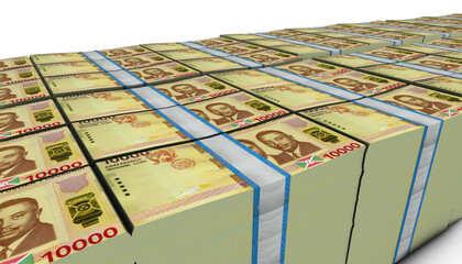 3D Pile of Burundi 10000 Francs Money banknote