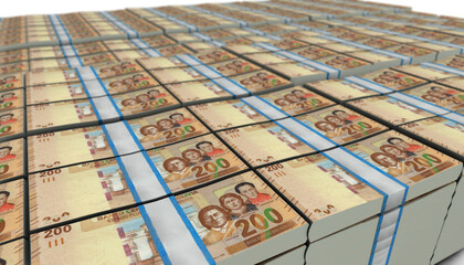 3D Large Stack of Bolivia 200 Banknote