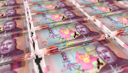 3D Bunch of Bahamas 20 Dollars Money Banknote