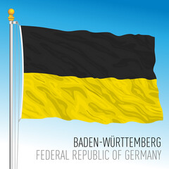 Baden Wurttenberg lander flag, federal state of Germany, europe, vector illustration