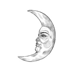Vintage retro vintage engraving style. the sun, moon phases, crystals, magic symbols. print in the interior and design. vector graphics