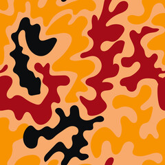 Abstract colorful seamless pattern with wave shapes and lines for textile, texture and prints