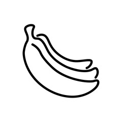 Banana flat icon. Pictogram for web. Line stroke. Isolated on white background. Vector eps10