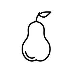 Pear flat icon. Pictogram for web. Line stroke. Isolated on white background. Vector eps10