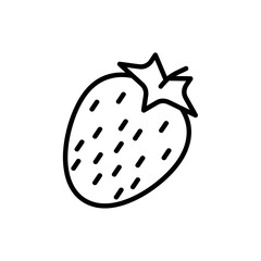 Strawberry flat icon. Pictogram for web. Line stroke. Isolated on white background. Vector eps10
