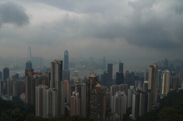 Fototapeta na wymiar skyline Hong Kong from Victoria Peak