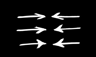 Vector art illustration grunge arrows. Set of hand drawn paint object for design use. Abstract brush drawing