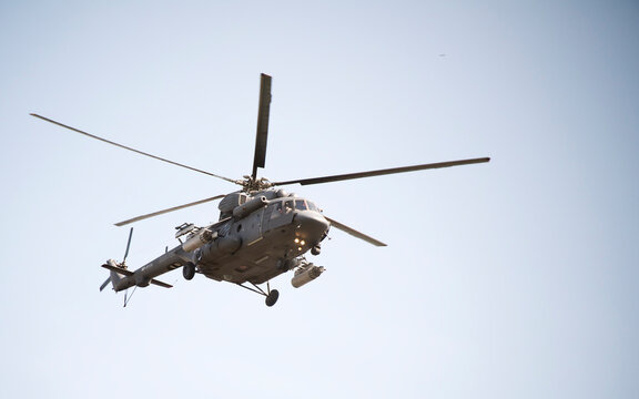 Mi-8 helicopter at the event for the 70th anniversary of Victory in Great Patriotic War