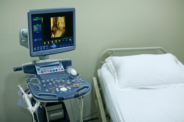 Interior of medical room with ultrasound diagnostic equipment. medical room with ultrasound diagnostic equipment