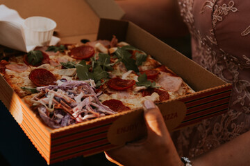 Pizza at wedding.
