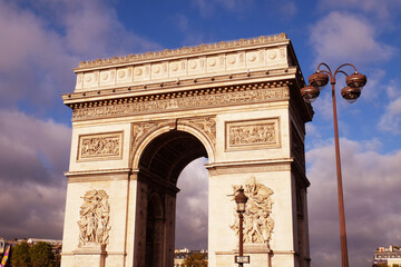 Fototapeta na wymiar Close-up of Arc de Triomphe in Paris, France