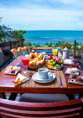 Breakfast in a hotel