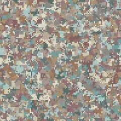 Fototapeta premium Digital camouflage seamless pattern military geometric camo background