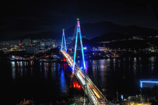 Dolsan bridge at night