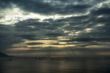 Fototapeta na wymiar Yeosu ocean morning view