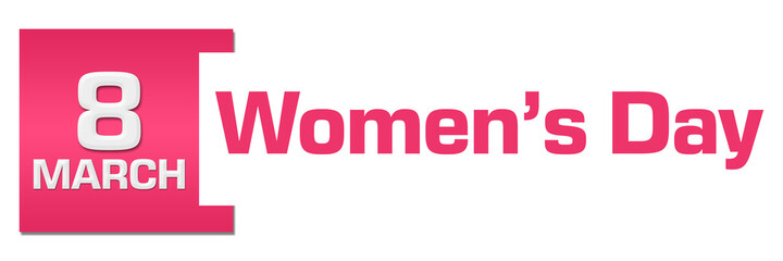Womens Day 8 March Pink Box Text Horizontal 