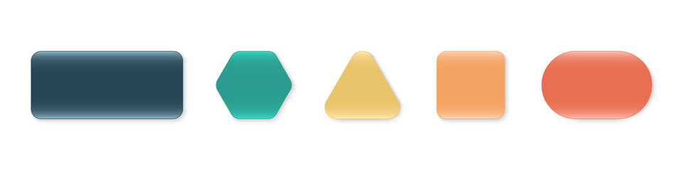 Buttons vector icons. Realistic buttons with shadow. Button, isolated. Vector illustration