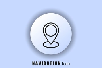 Location icon. White web button. Neomorphism, shop point. GPS location. User interface icon. Vector EPS10