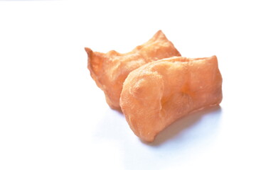 Chinese pastry dough on white background