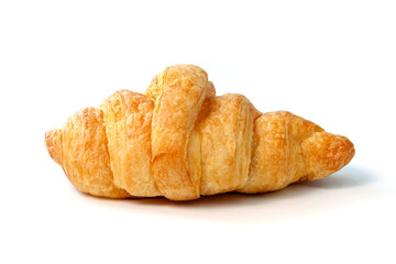 One fresh plain croissant isolated