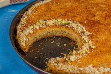 Kunafa is a Middle Eastern Dessert that is usually Made in the Holy Month of Ramadan, especially in Egypt. 