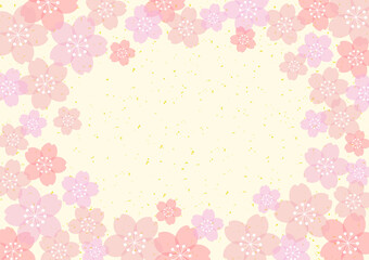 和風 桜 金箔 POP チラシ フレーム 背景 02