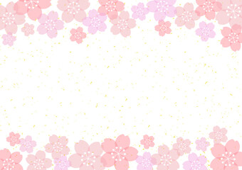 和風 桜 金箔 POP チラシ フレーム 背景 04